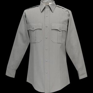 NWT Flying Cross Men's Deluxe Long Sleeve Shirt 15.0-36/37 Nickel Grey 45W66